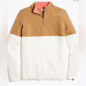 Jcrew Factory Colorblock Zip-Up Sweater